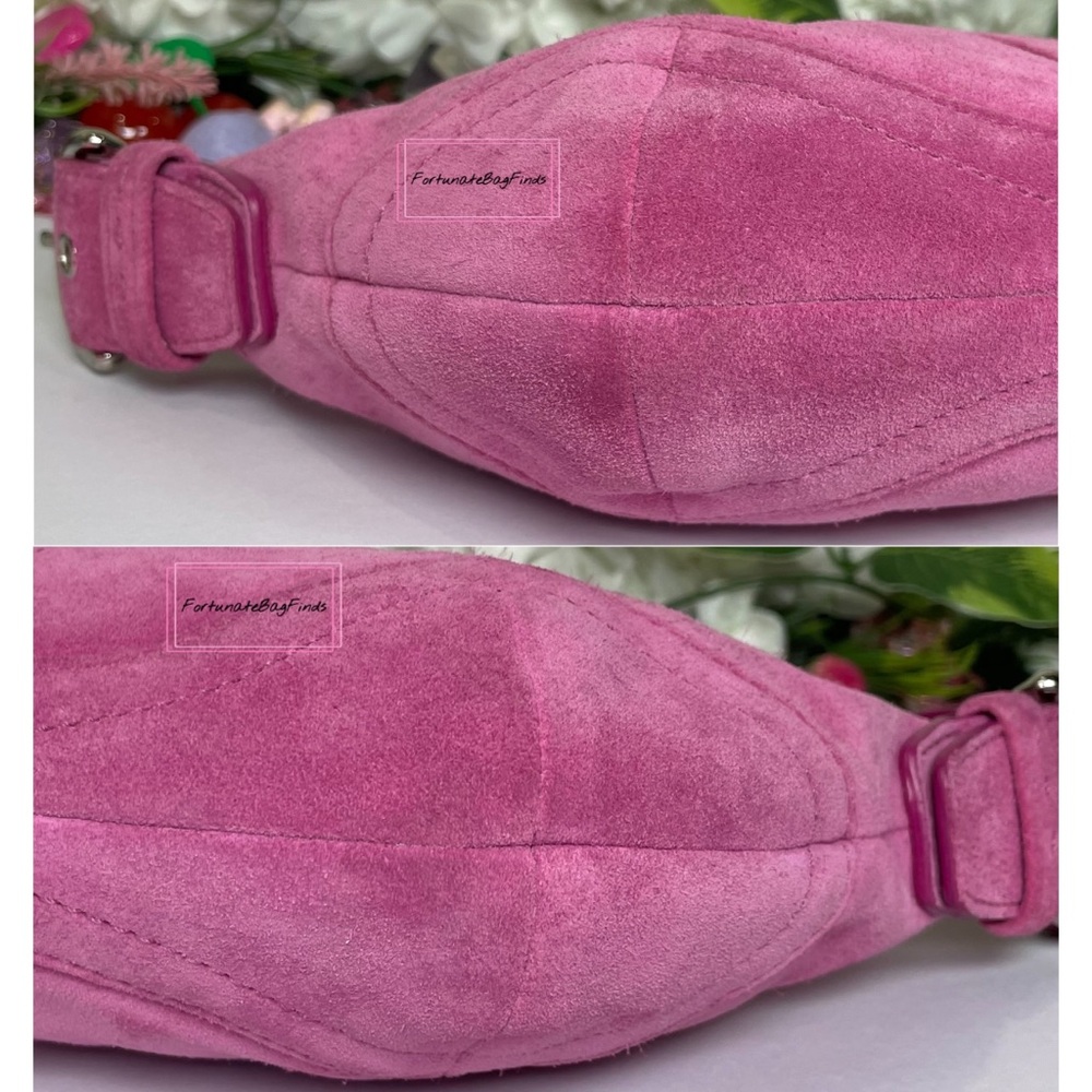 Y2K Vintage Pink Coach Soho Suede Hobo 9658 & Mini Soho Hobo Bag Charm 1659 SET - Picture 13 of 16